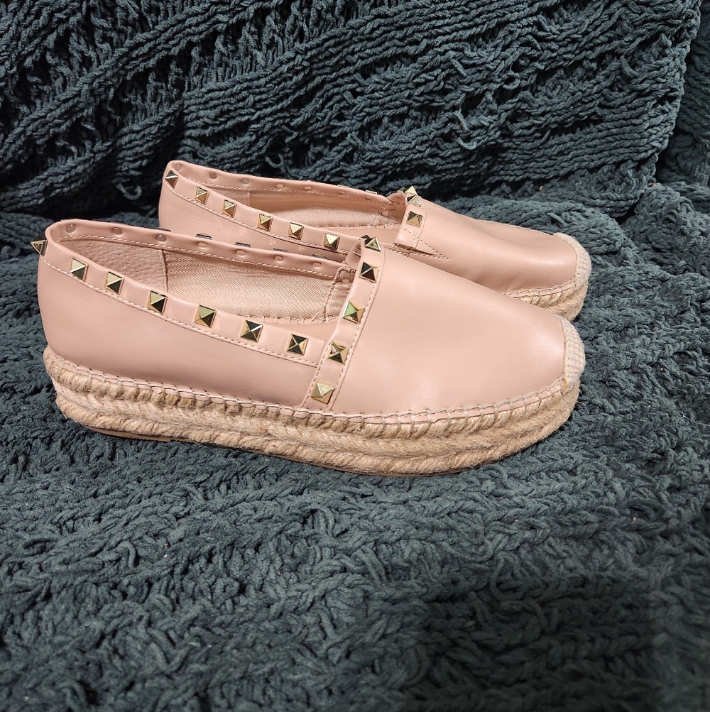 Steven New York Studded Pink Espadrille Flats Size 8